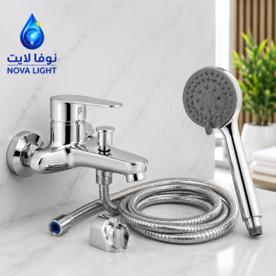 طقم خلاط بانيو مع دش يدوي كروم